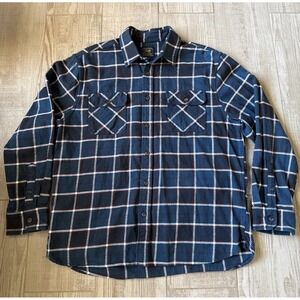 Jachs MFG Flannel Shirt‎ Men's Size-XL Heritage Flannel Blue Plaid Long Sleeve